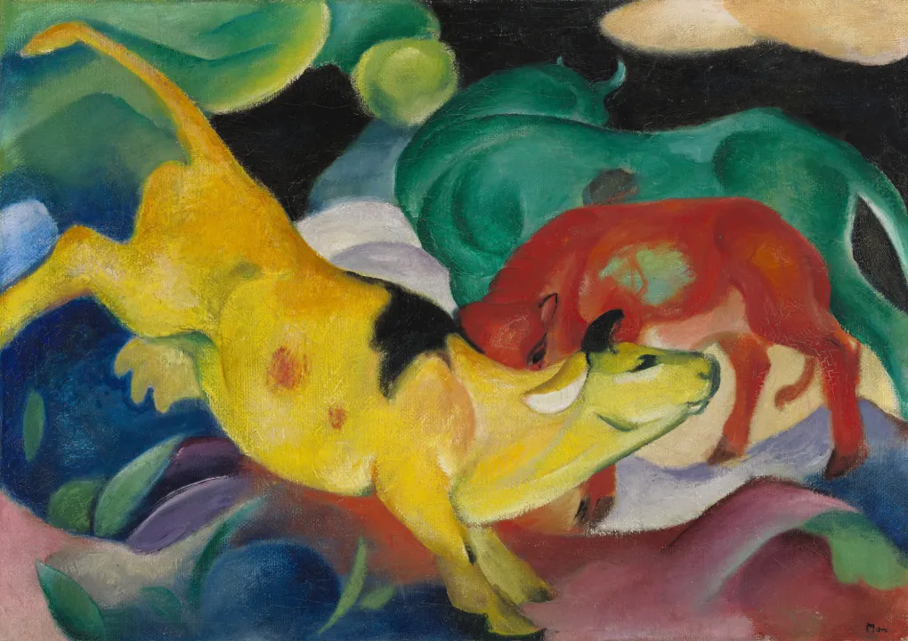 VARIOUS OTHERS – Contemporary Art Munich - Franz Marc, Kühe, rot, grün, gelb, 1911, Städtische Galerie im Lenbachhaus und Kunstbau München